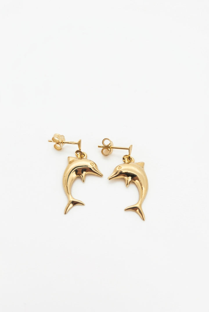 Vintage Goldohrringe 14K Ohrringe Welle 5.2gr