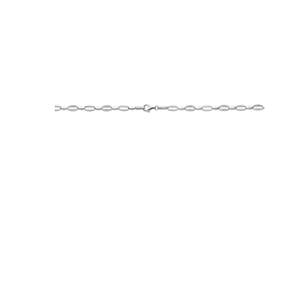 Zirkonia-Halskette 6,0 mm 45 cm Poly/Silber matt rhodiniert