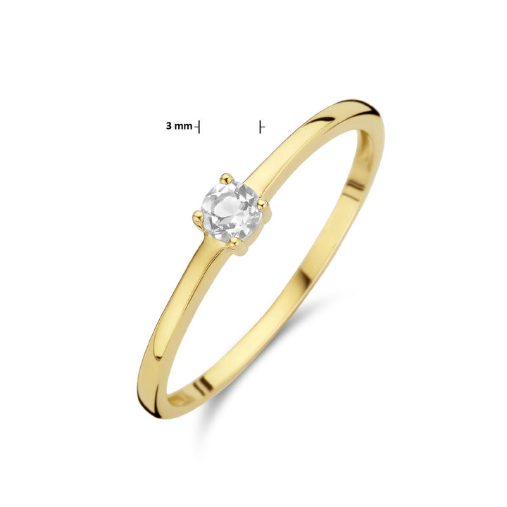 Ring mit Geburtsstein-Zirkonia April 14K Gelbgold