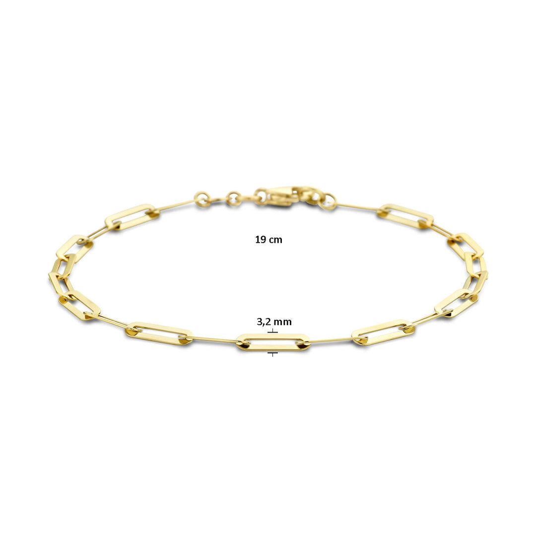 Goldarmband Damen Büroklammer flach 14K