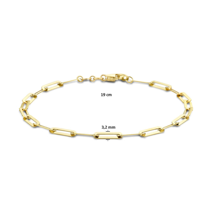 Goldarmband Damen Büroklammer flach 14K