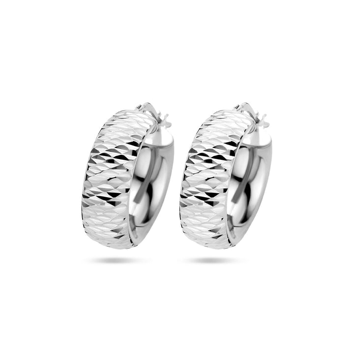 Ohrringe diamantiert, Silber rhodiniert