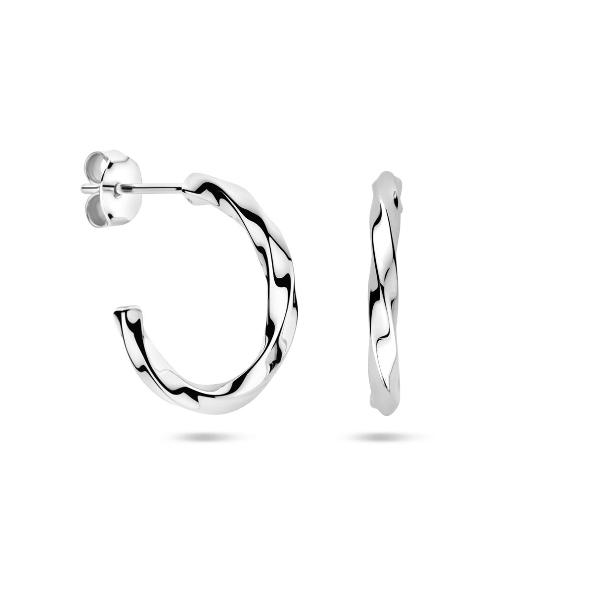 Ohrstecker gedreht 18,5 mm Silber rhodiniert