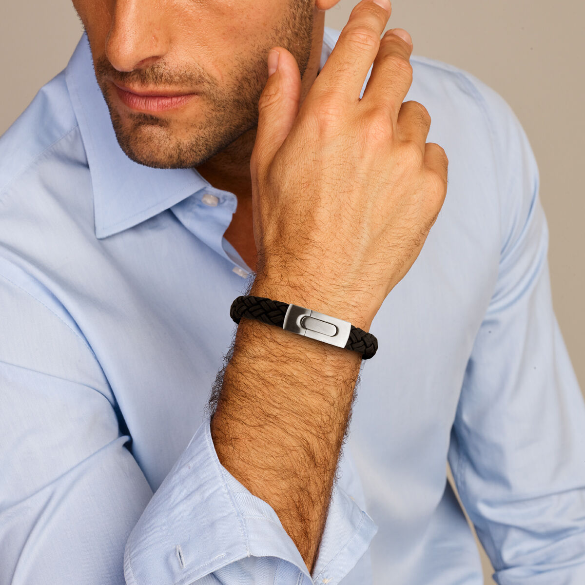 Armband Leder 10 mm Edelstahl