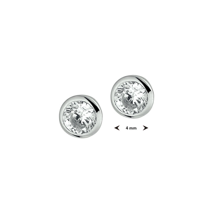 Ohrstecker Zirkonia Silber rhodiniert