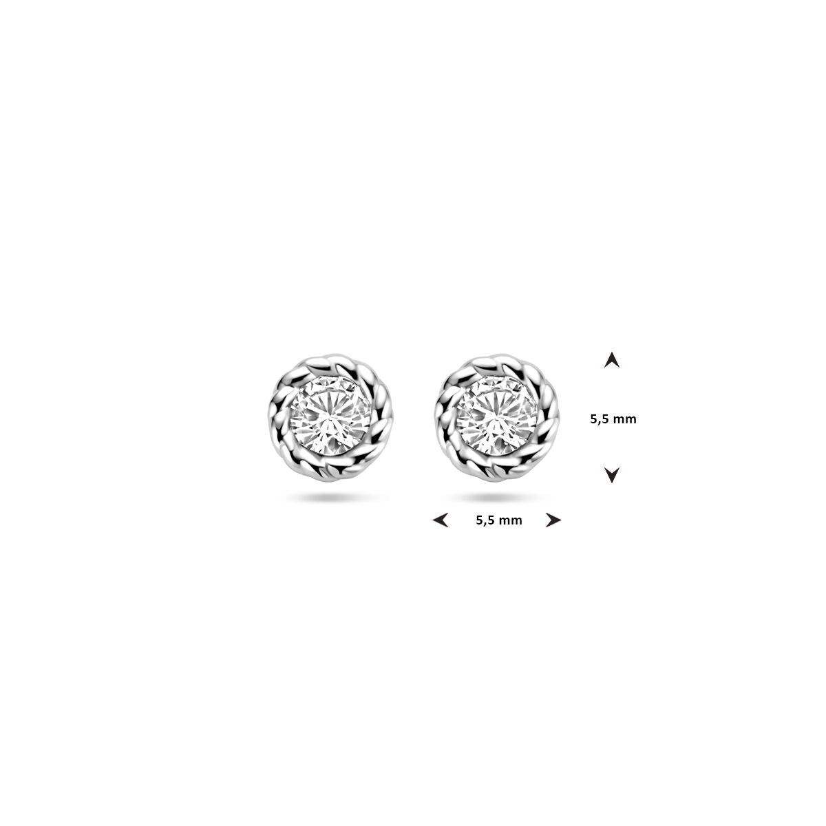 Ohrstecker Zirkonia Silber rhodiniert