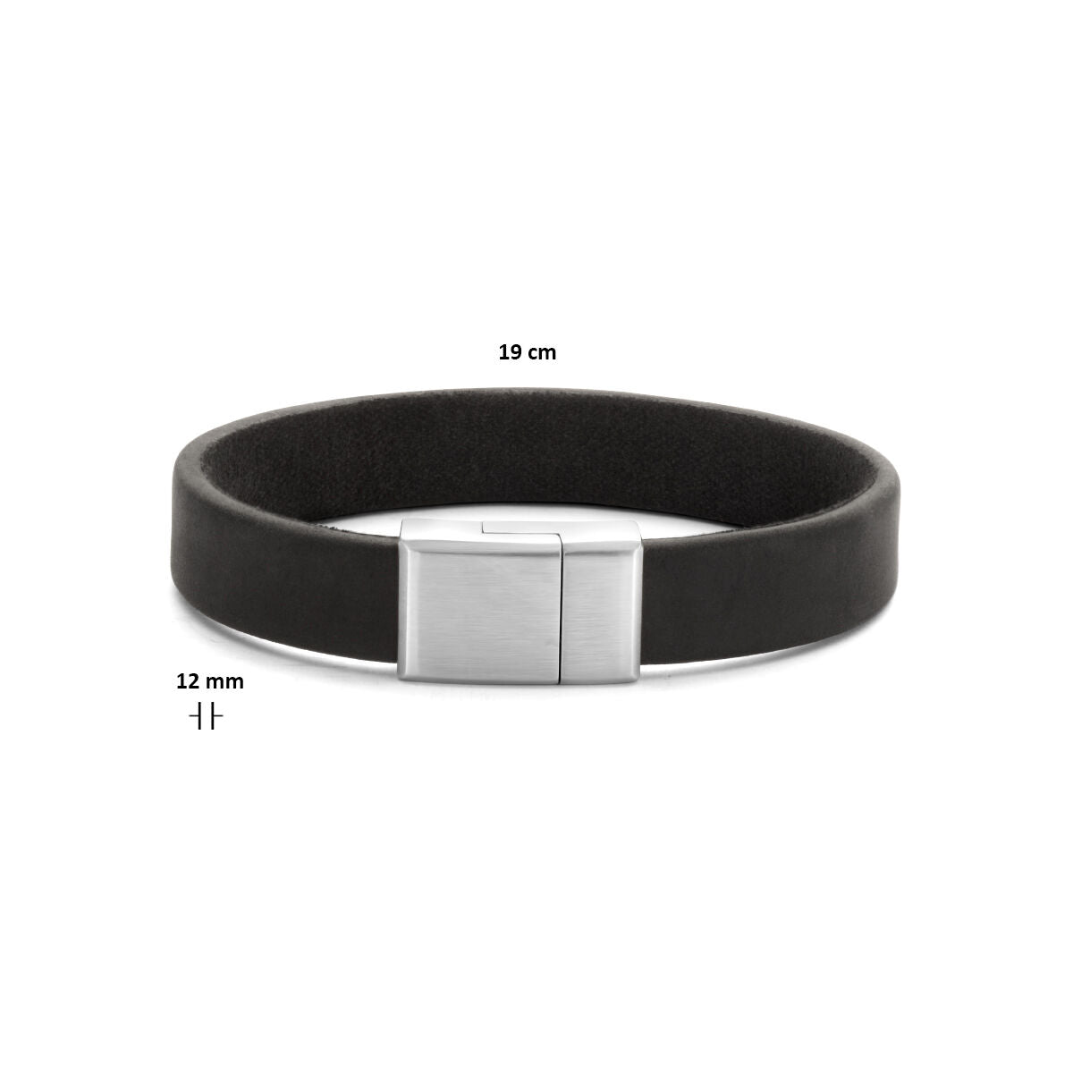 Armband Leder 12 mm Edelstahl