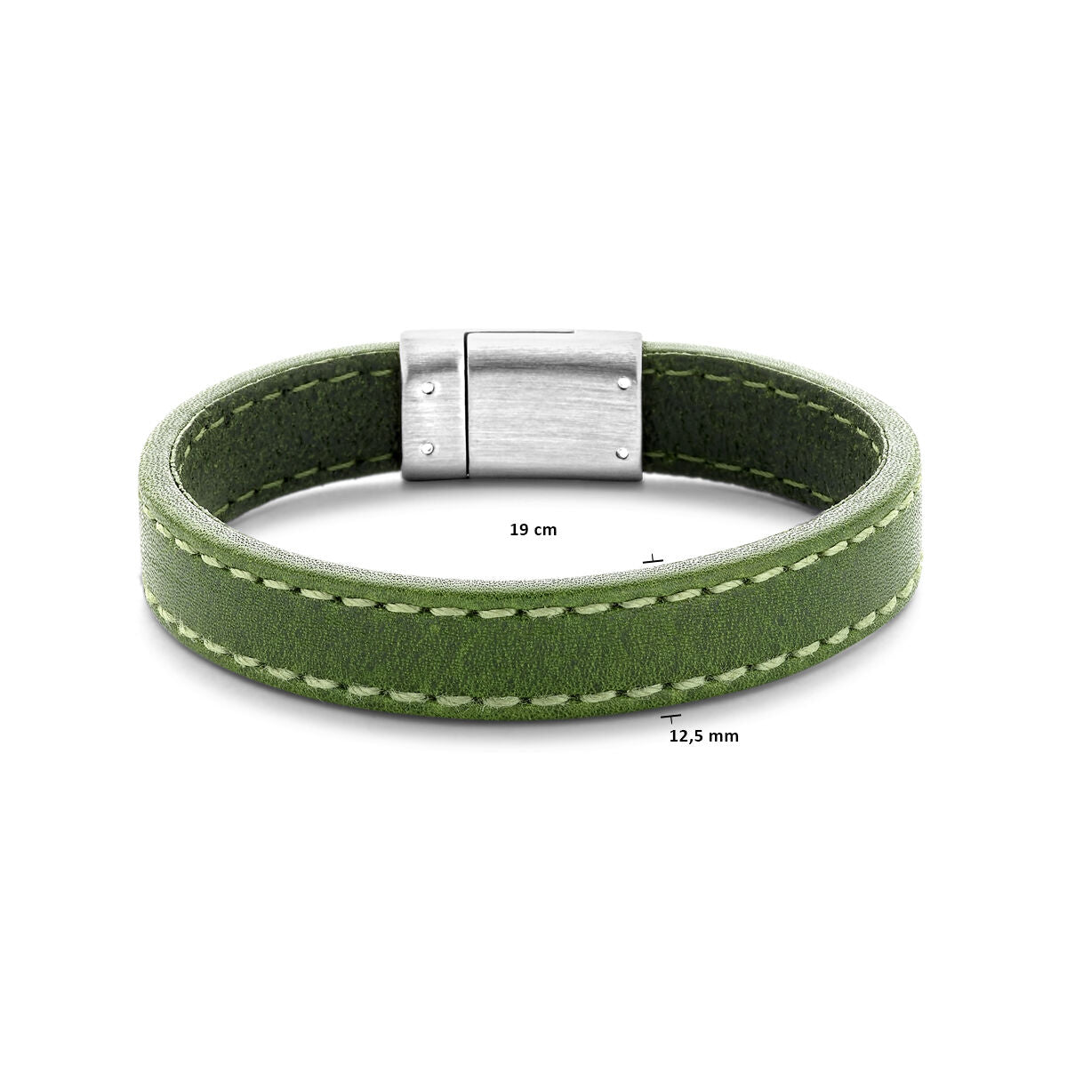 Armband Leder grün 12,5 mm Edelstahl