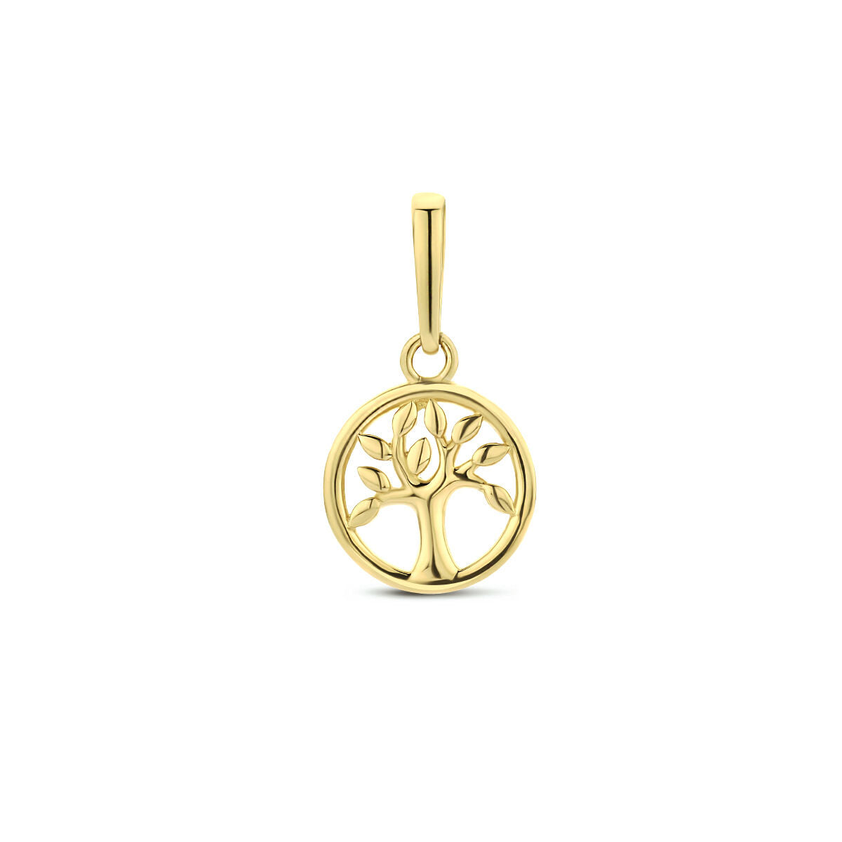 Hänger Lebensbaum aus 14K Gelbgold mit feinen Details und runder Form