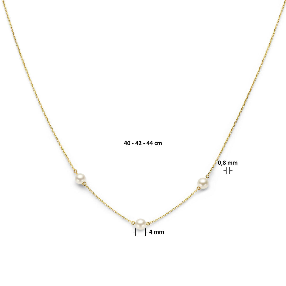 Gold Damenhalskette Perle 14K