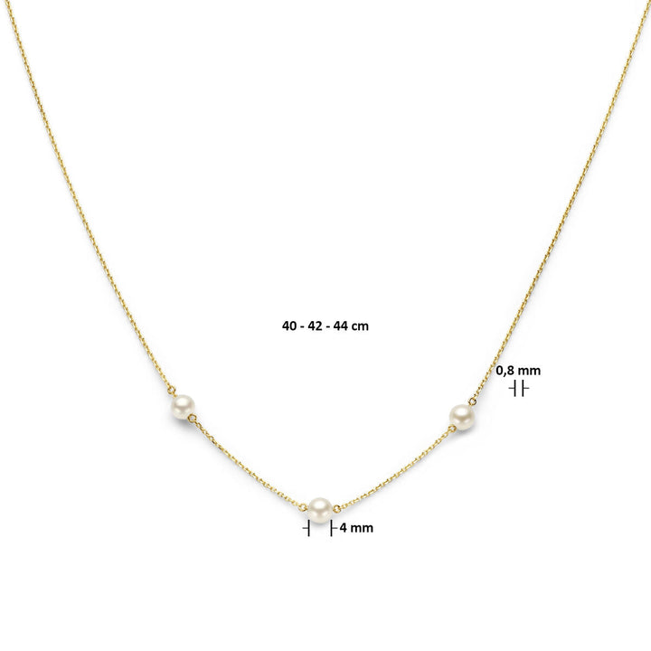 Gold Damenhalskette Perle 14K