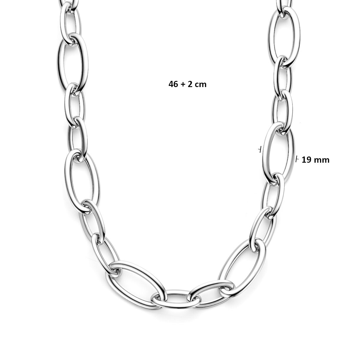 Silbernes Damencollier – rhodiniertes 925er Silber, 19 mm breit