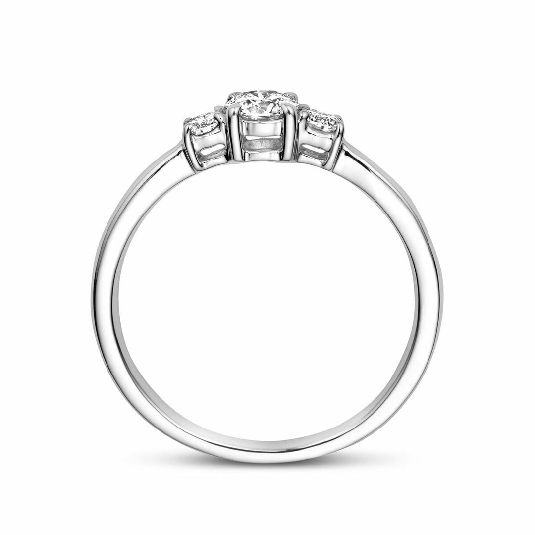 Ring Trilogie Lab-Grown-Diamant 0,46 ct H SI 14 K Weißgold