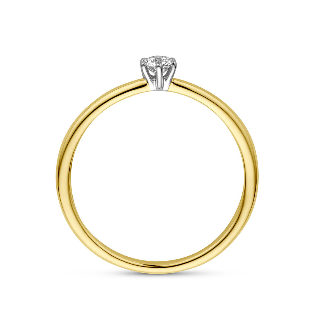 Ring Diamant 0,10 ct h si 14K Bicolor-Gold gelb/weiß