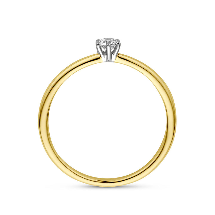 Ring Diamant 0,10 ct h si 14K Bicolor-Gold gelb/weiß