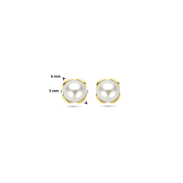 Ohrstecker Blumenperle 14K Gelbgold