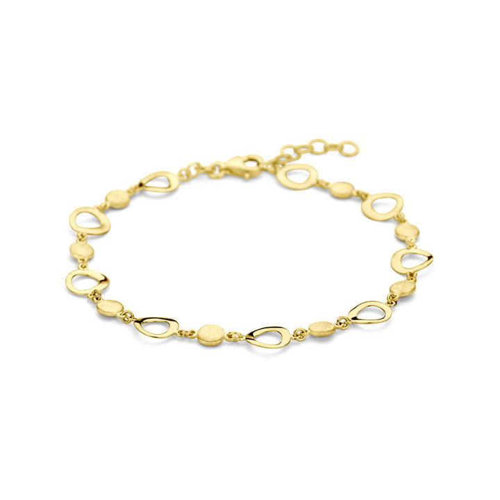 Goldarmband Damen poly/matt 14K