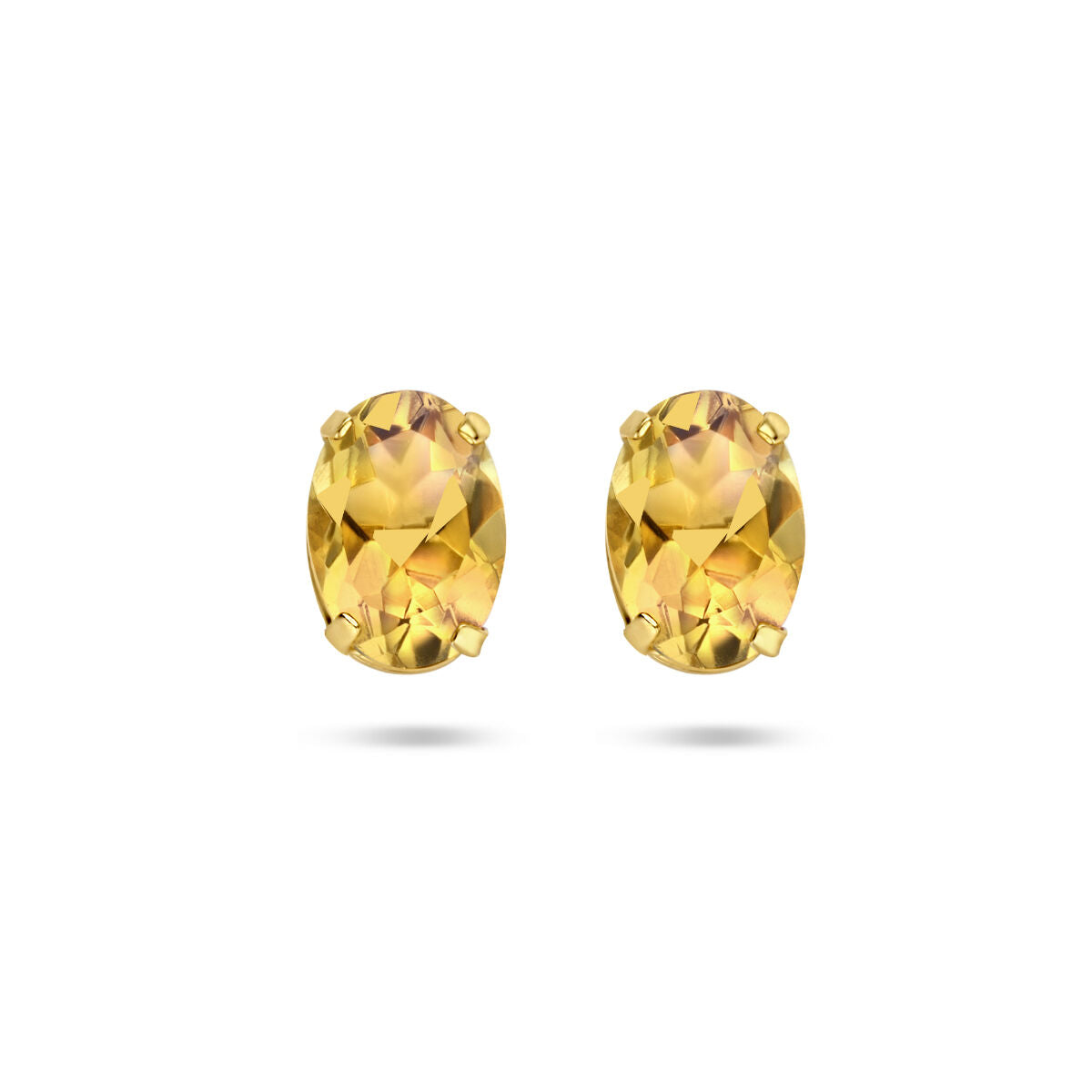 Ohrstecker mit ovalem Citrin in 14K Gelbgoldfassung