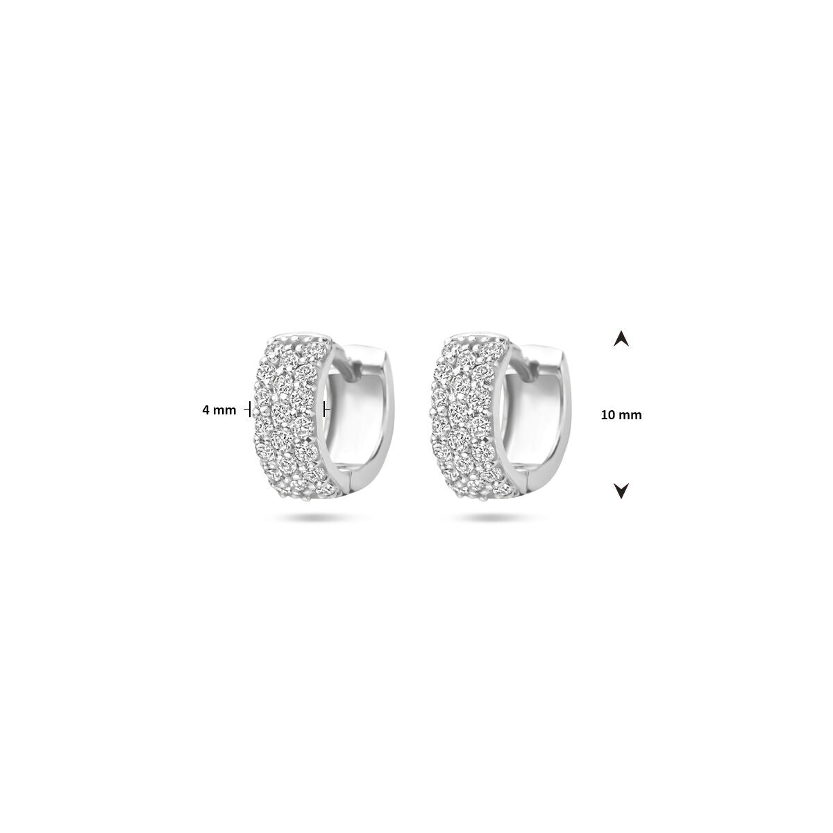 Klappcreolen Diamant 0,40ct (2x 0,20ct) H SI 10 mm 14K Weißgold