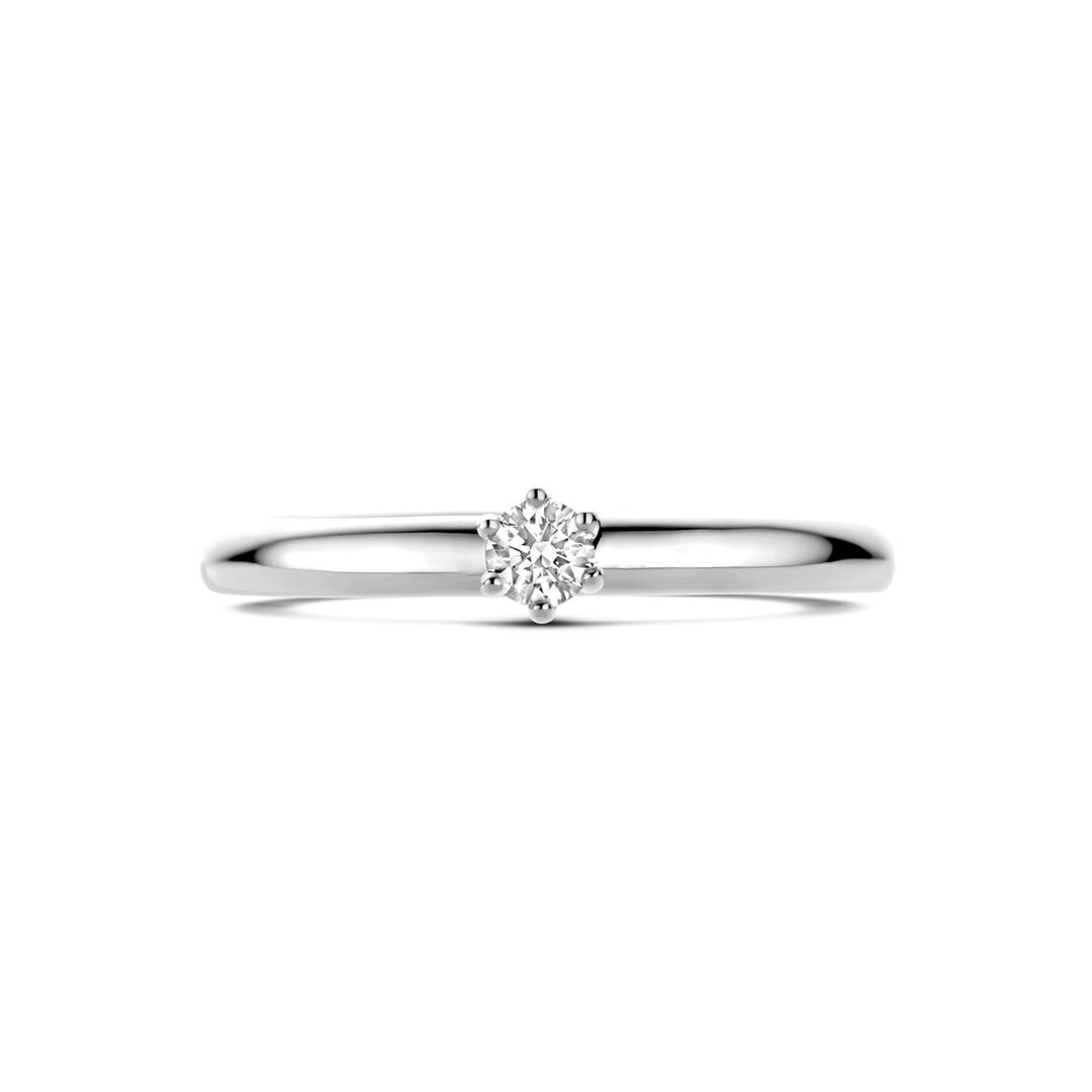 aanzoeksring diamant 0.10ct h si 14K witgoud