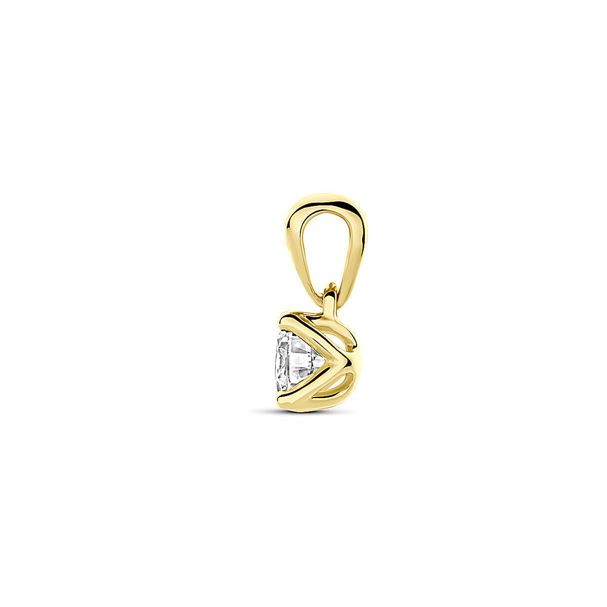 Anhänger Lab grown Diamant 0.25ct H SI 9,5 mm 14K Gelbgold