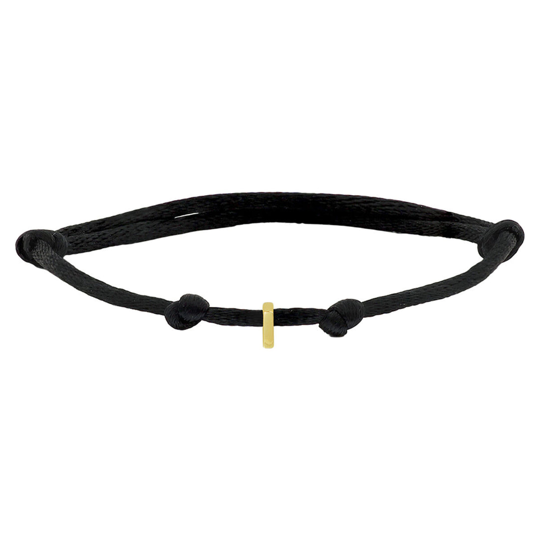 armband satijn letter 14K goud met rubber/nylon/leer