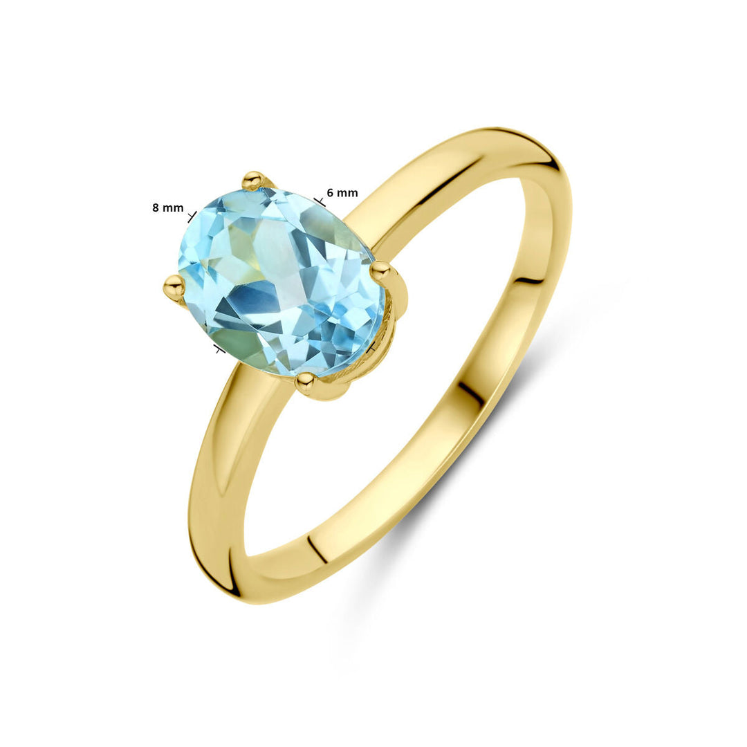 Ring Blautopas 14K Gelbgold