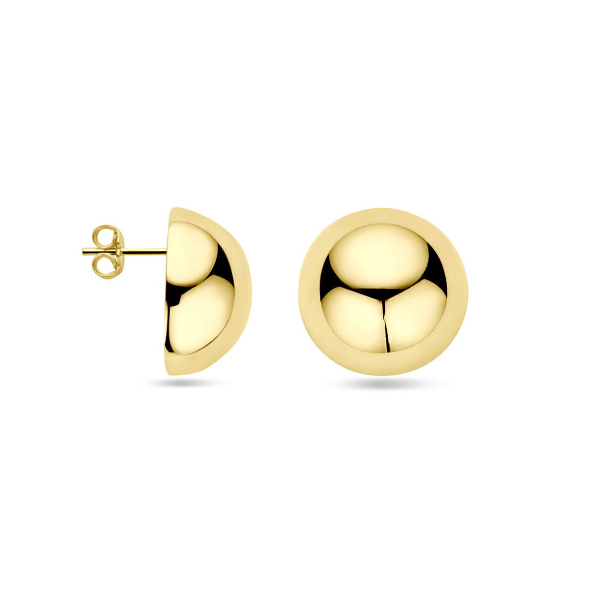 Ohrstecker Halbrund 1 Mikron versilbert (gelb)