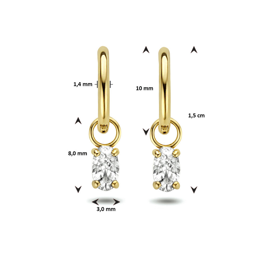 Ohrhänger Zirkonia 14K Gelbgold