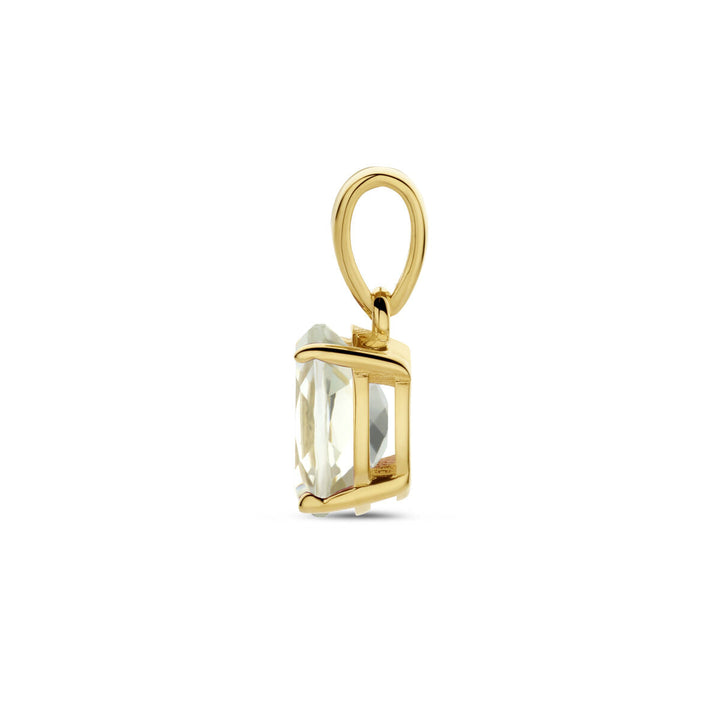 Anhänger grüner Amethyst 14K Gelbgold