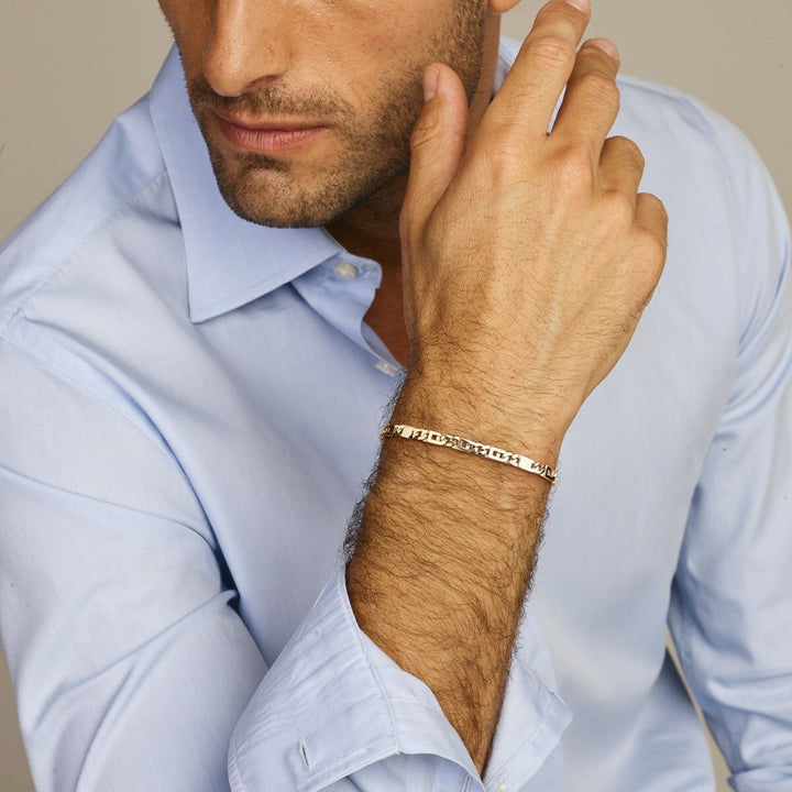 Goldarmband Herren Falkenauge 4,7 mm 14K