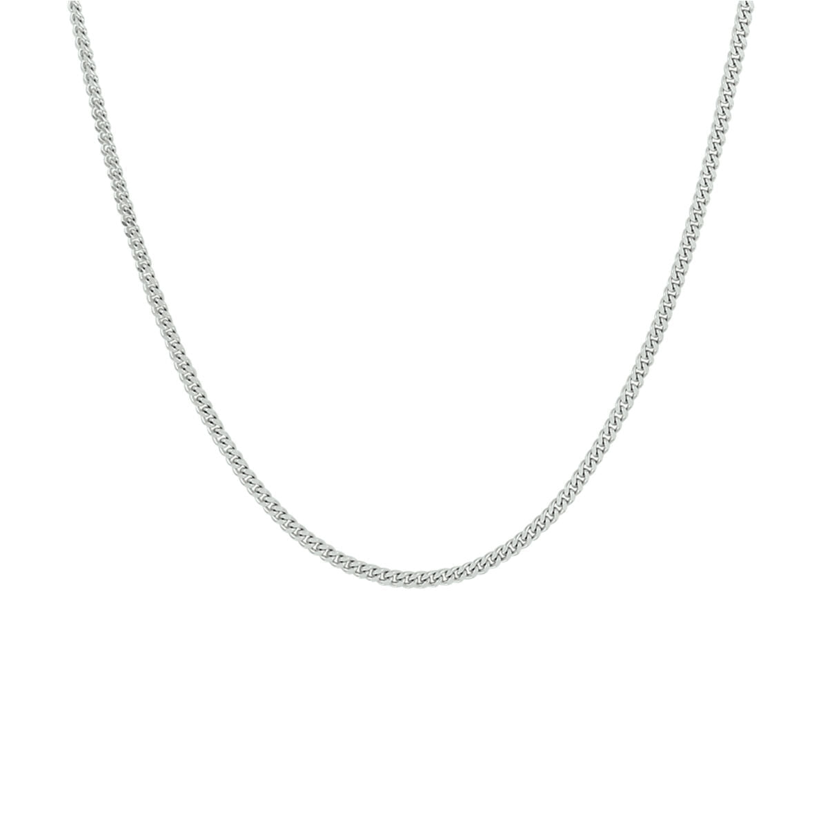 Halskette Gourmet 4-seitig geschliffen 1,6 mm Silber rhodiniert