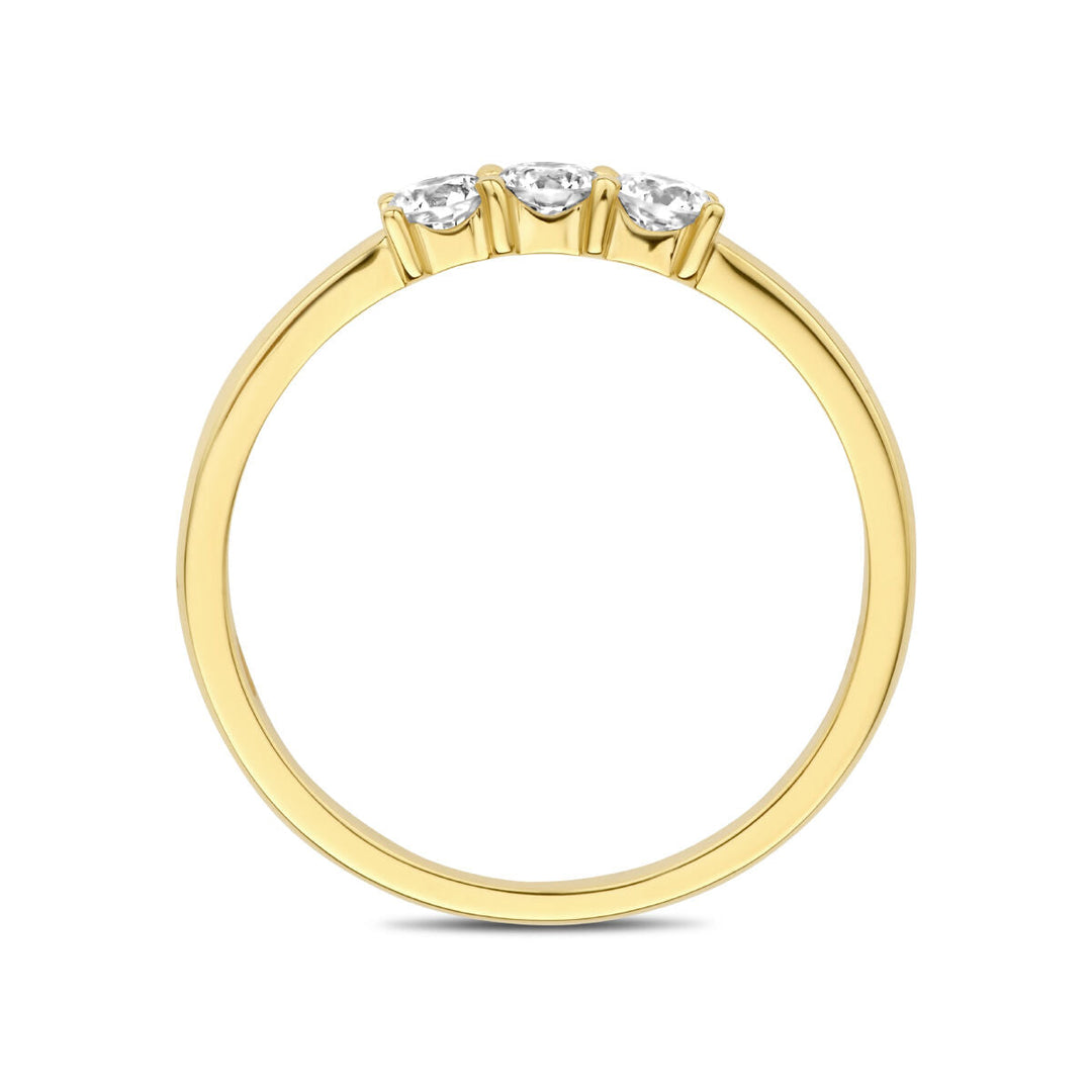 Ring Trilogie Diamant 0,30 ct H SI 14K Gelbgold