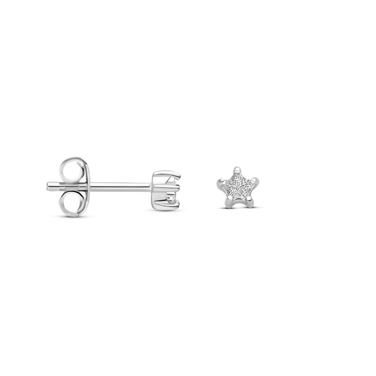 Ohrstecker Stern Zirkonia 3,5 mm rhodiniert Silber