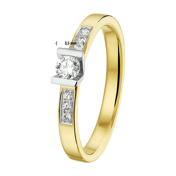 Ring Diamant 0,20 ct h si 14K Bicolor-Gold gelb/weiß