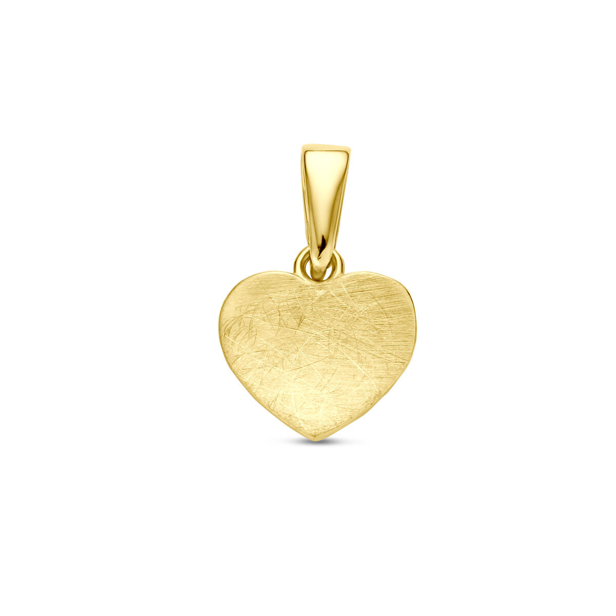 Hänger in Herzform aus 14K Gelbgold mit matter Oberfläche, Durchmesser 13 mm