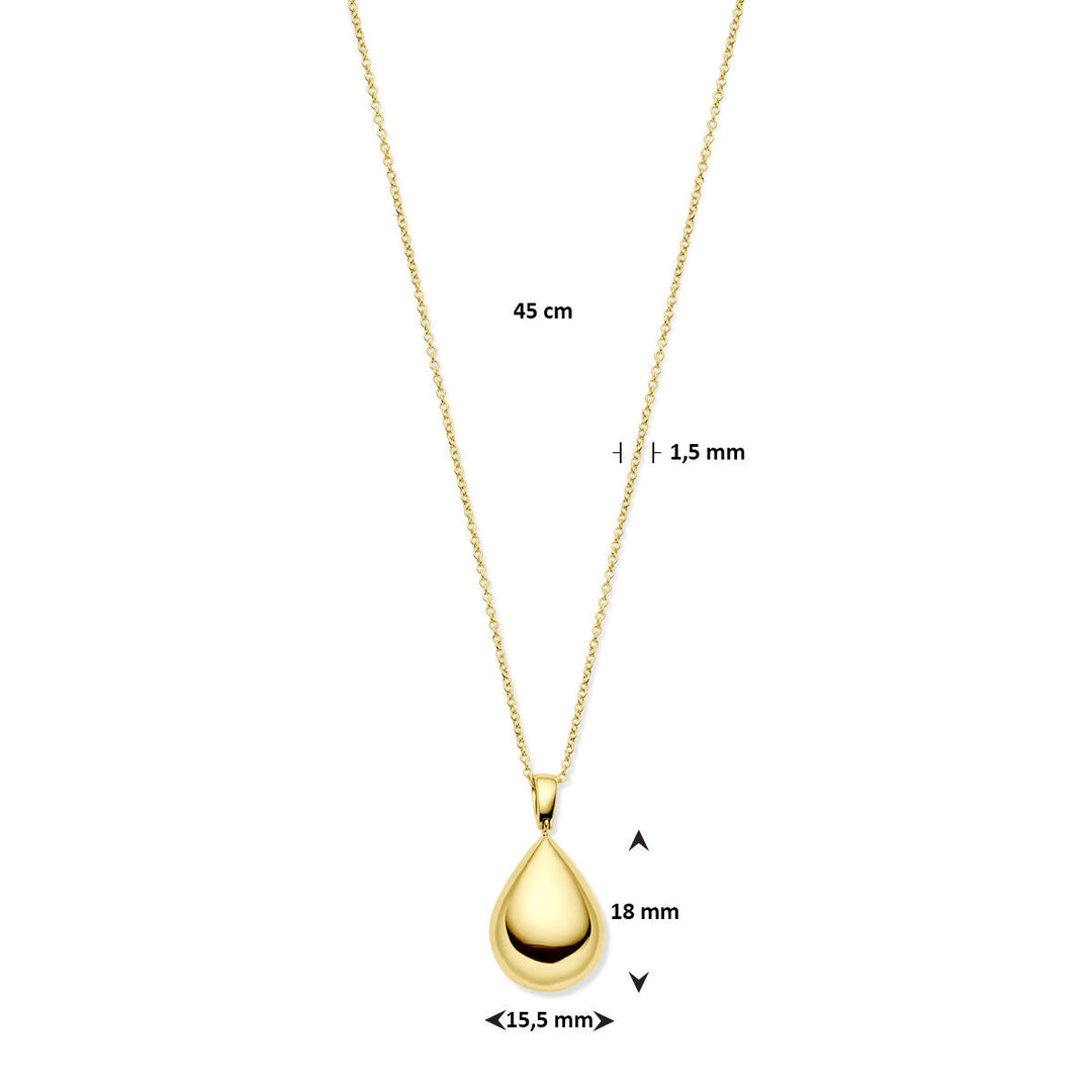 Halskette Tropfen 45 cm 14K Gelbgold