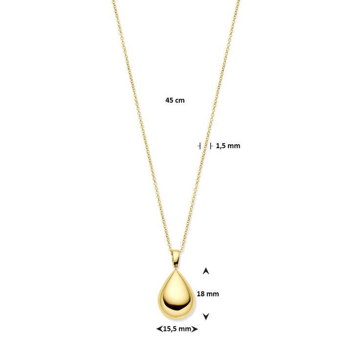 Halskette Tropfen 45 cm 14K Gelbgold