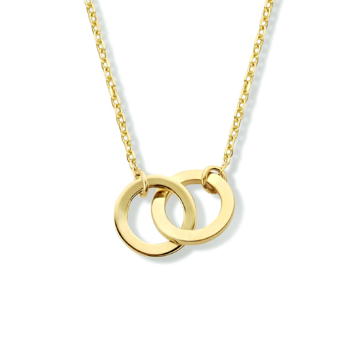 Collier aus 14K Gelbgold mit zwei runden Anhängern und feiner Kette
