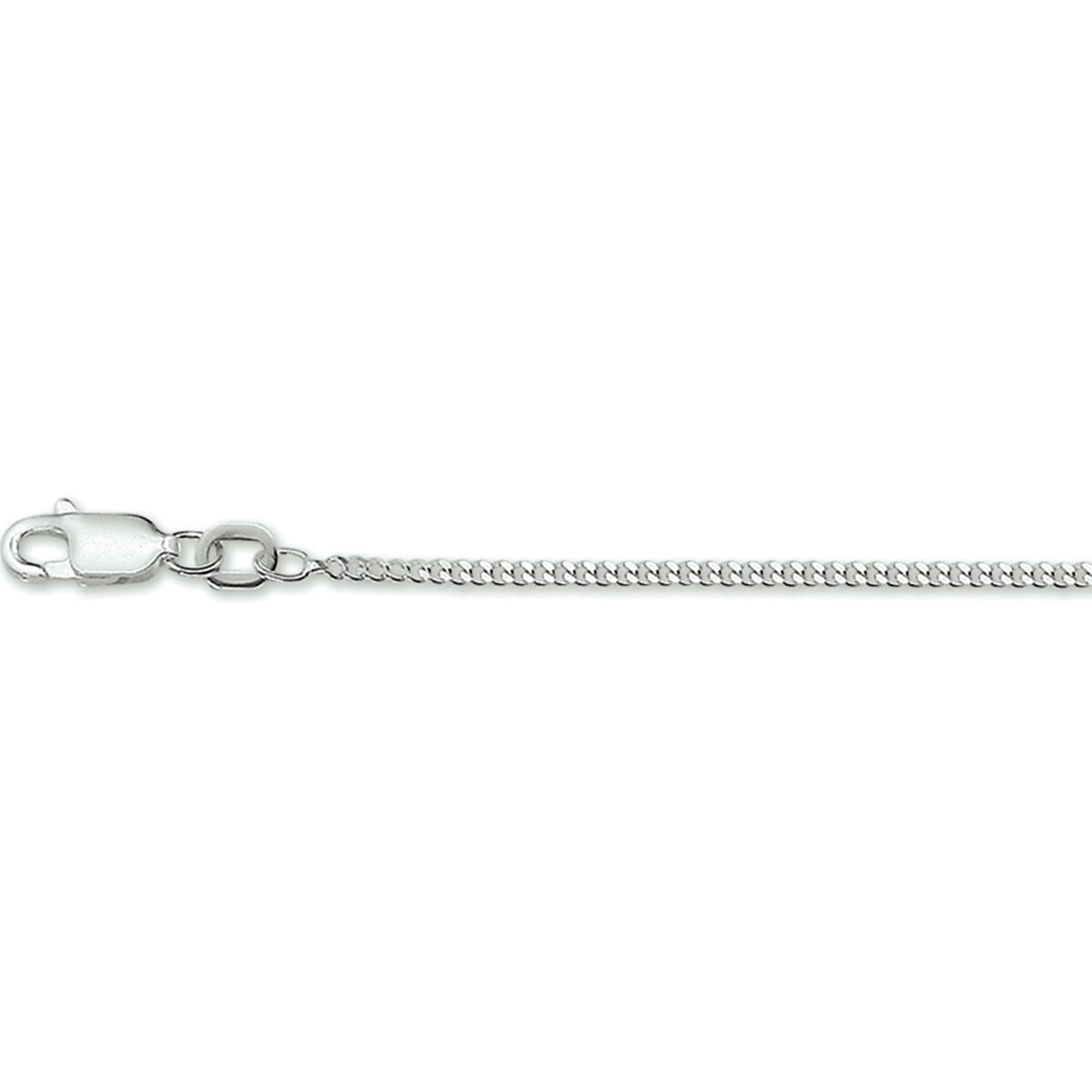 Gourmet-Halskette 1,6 mm, rhodiniertes Silber