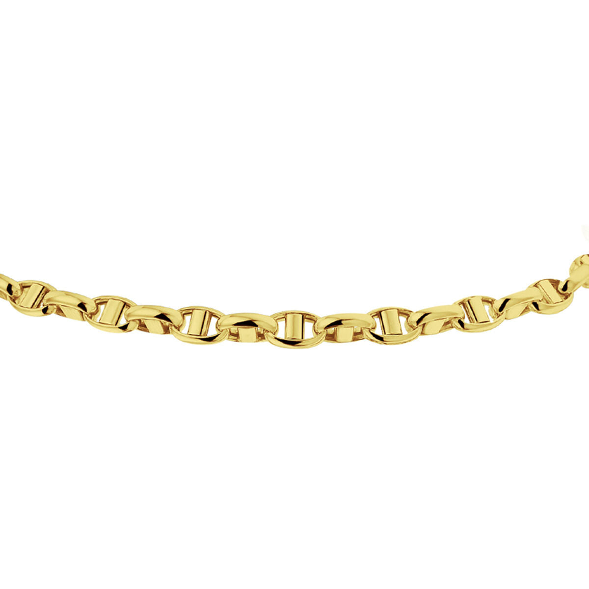 Halskette Jasseron oval mit Stab 3,5 mm 14K Gelbgold