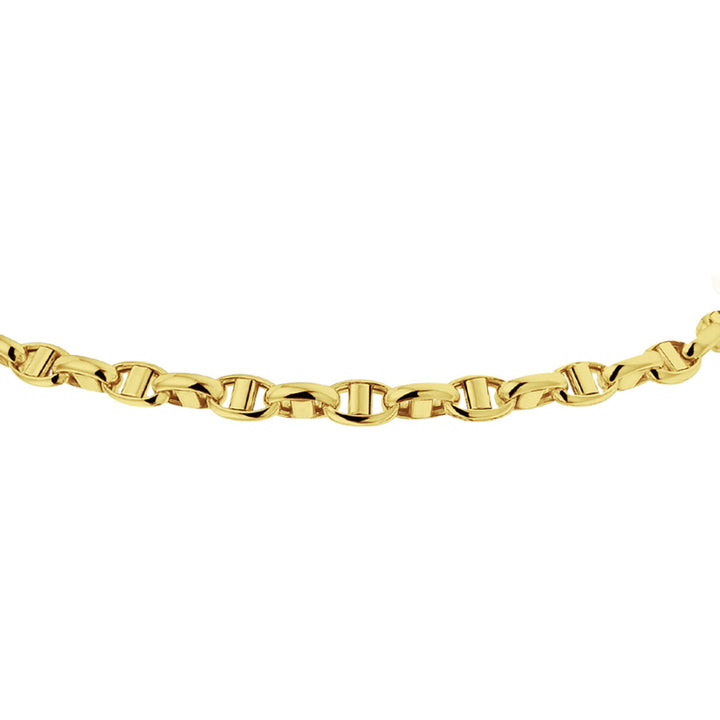Halskette Jasseron oval mit Stab 3,5 mm 14K Gelbgold