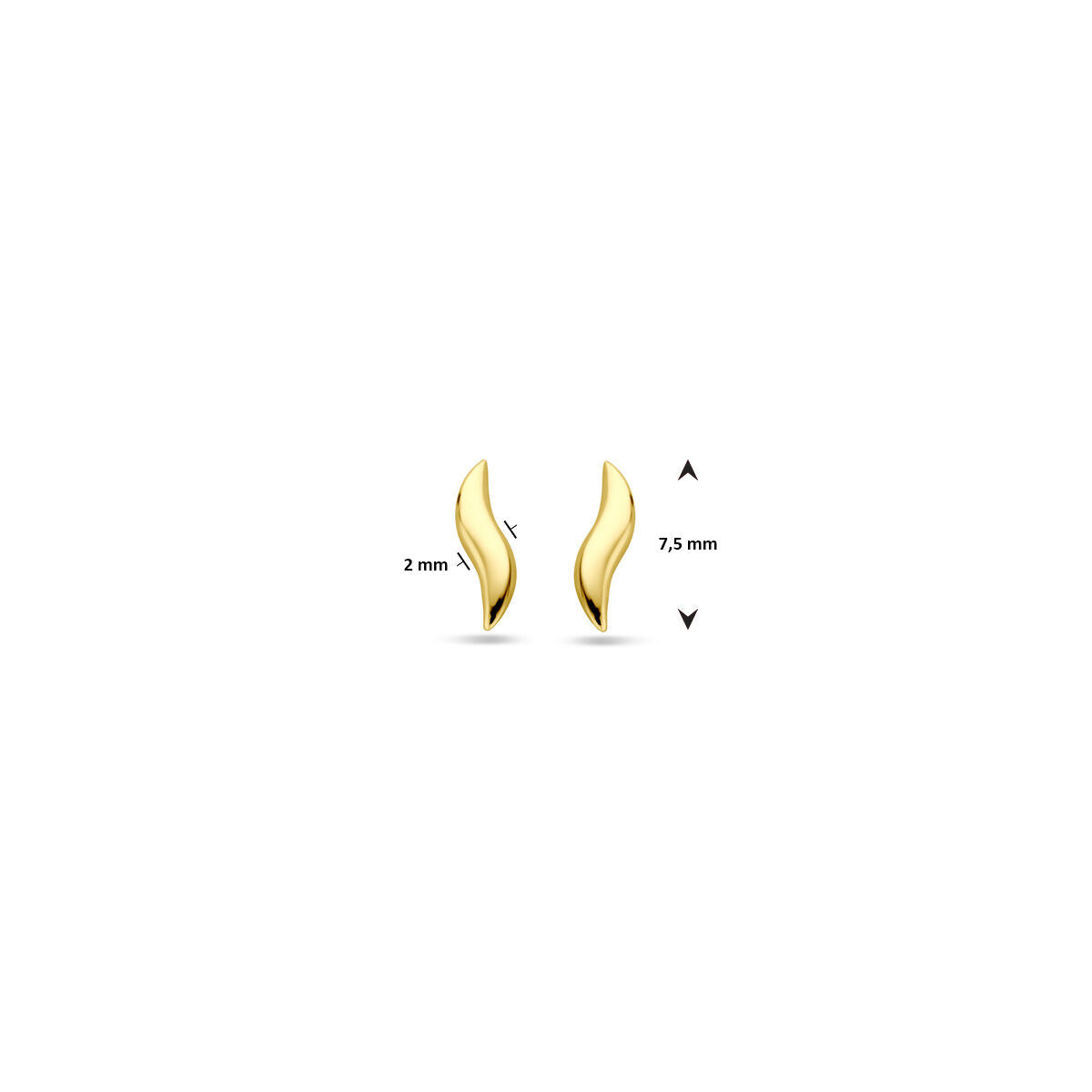 Ohrstecker 7,5 mm 14K Gelbgold
