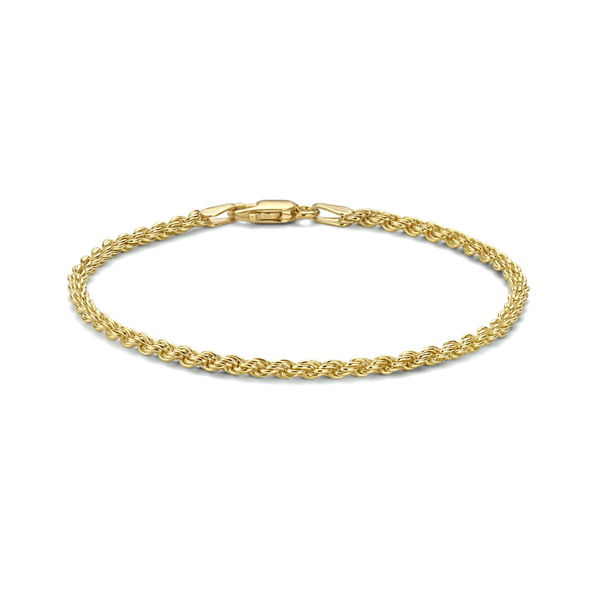 Armband aus 2,5 mm dickem, 3 Mikron vergoldetem Silber mit geflochtenem Design
