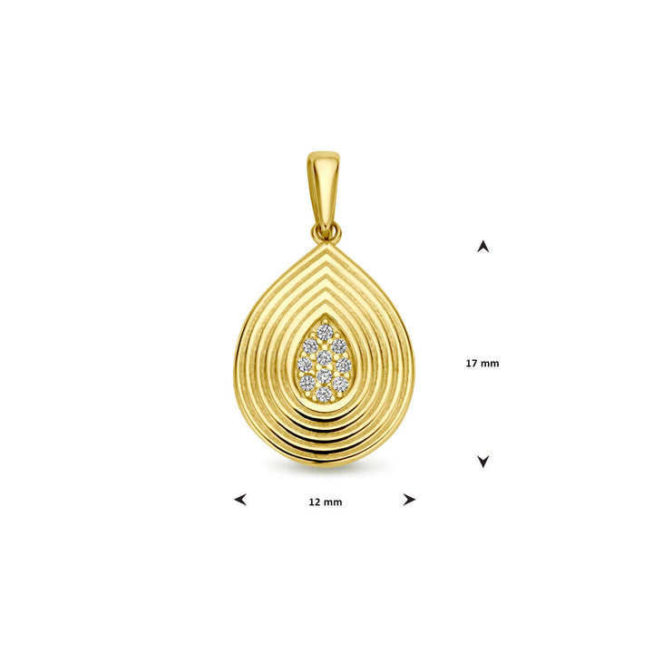 Anhänger Zirkonia 22 mm 14K Gelbgold