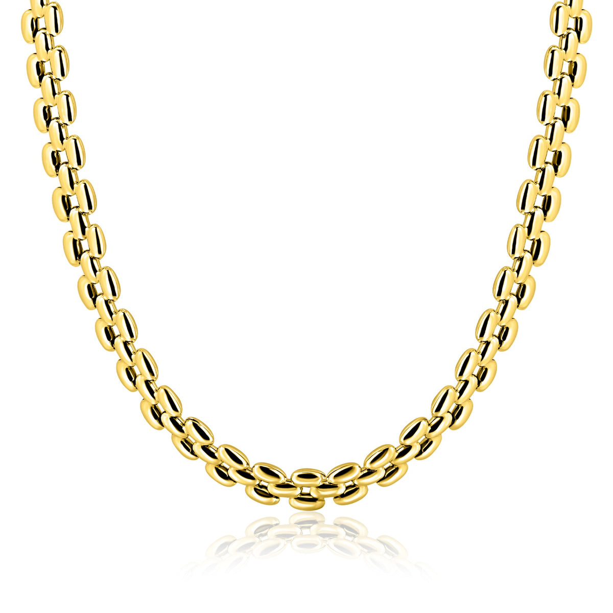 Goldplattierte Kette mit ovalen Gliedern und glänzender Oberfläche