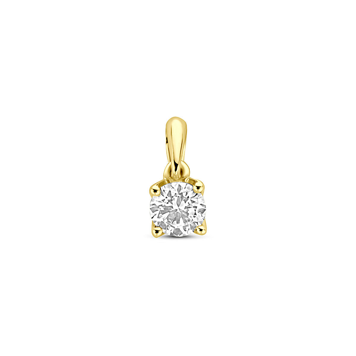 Hänger aus 14K Gelbgold mit einem lab-grown Diamanten von 0,25 ct und 9,5 mm Durchmesser