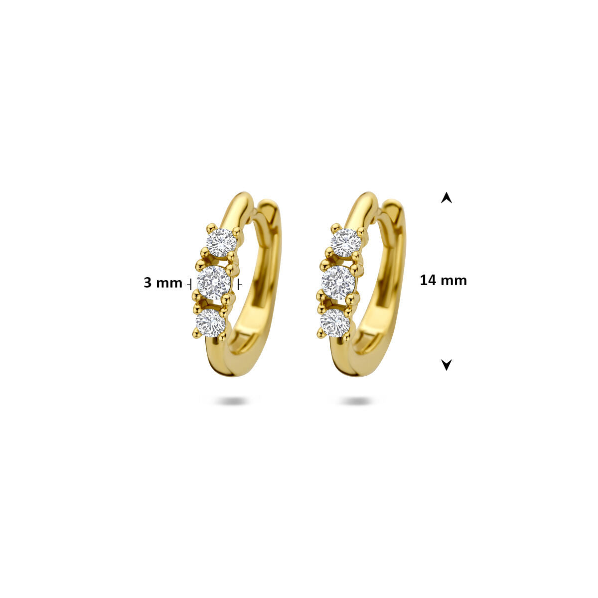 Goldene Klappohrringe mit Lab Grown Diamant – 14k Gelbgold