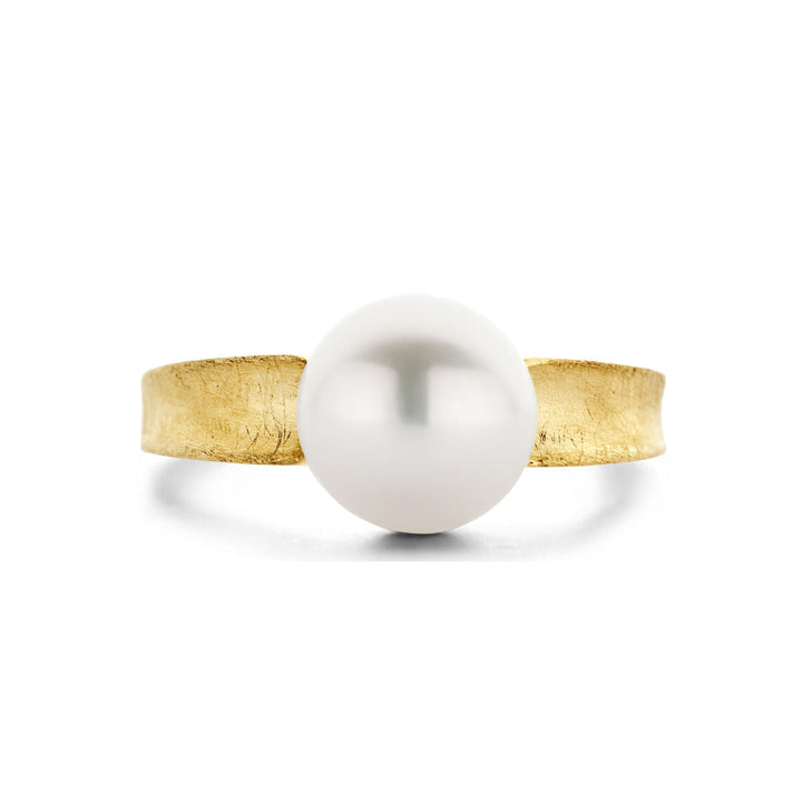 Ring Perle zerkratzt 14K Gelbgold