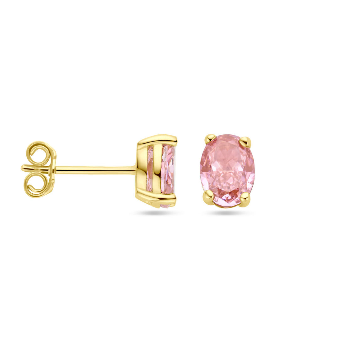 Ohrstecker Padparadscha Zirkonia 14K Gelbgold